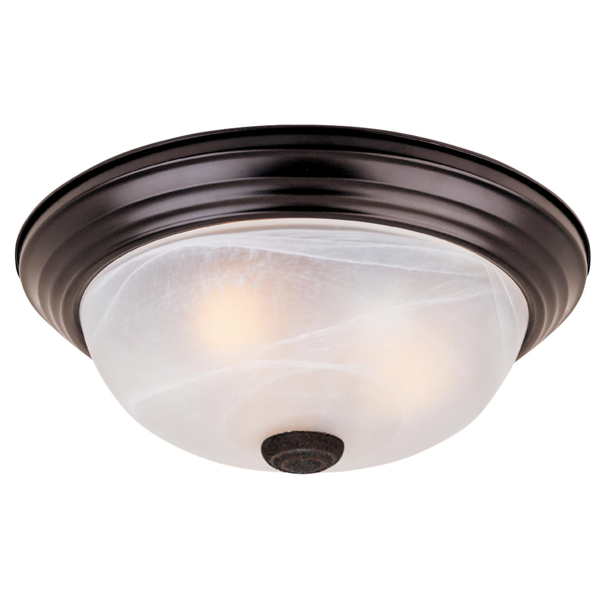 Designers Fountain Reedley 3-Lights flush mount front view with warm ambient lighting.