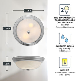 DESIGNERS FOUNTAIN Reedley damp location rated light for bathroom or utility