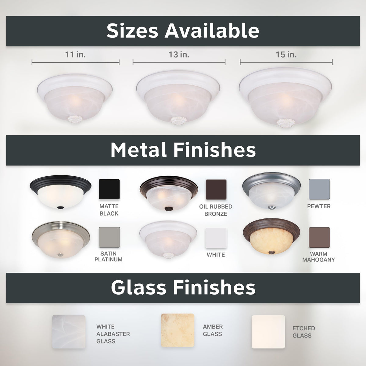 DESIGNERS FOUNTAIN supports two bulbs up to 60W each for flexible brightness.