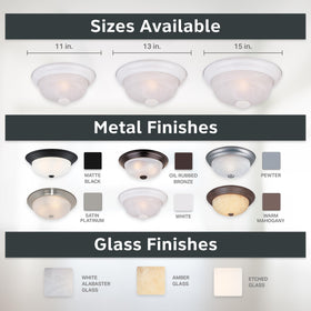 DESIGNERS FOUNTAIN supports two bulbs up to 60W each for flexible brightness.