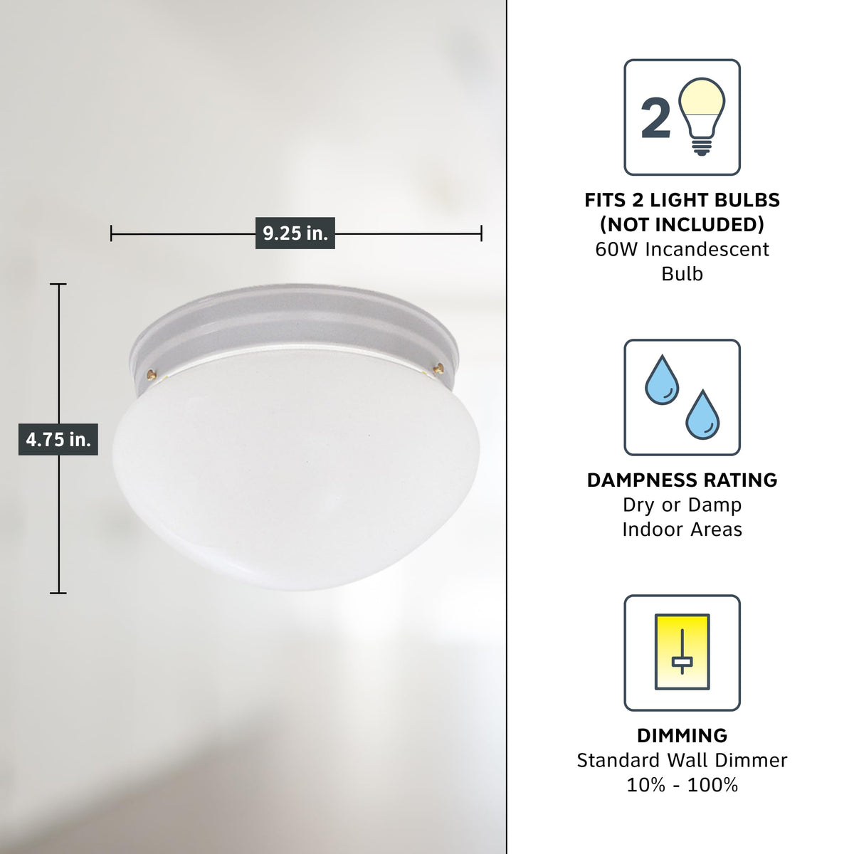 DESIGNERS FOUNTAIN two-bulb kitchen light offers flexible lighting options