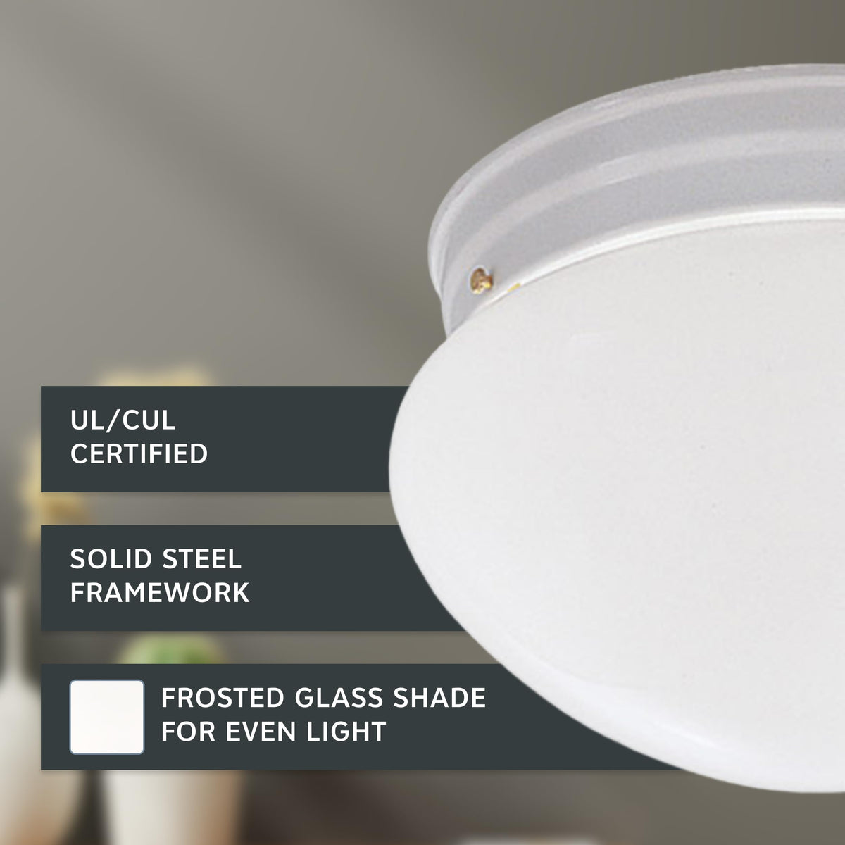 DESIGNERS FOUNTAIN 9-inch ceiling light provides even hallway illumination