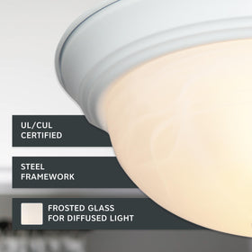 DESIGNERS FOUNTAIN white alabaster glass diffuses soft, cozy light.