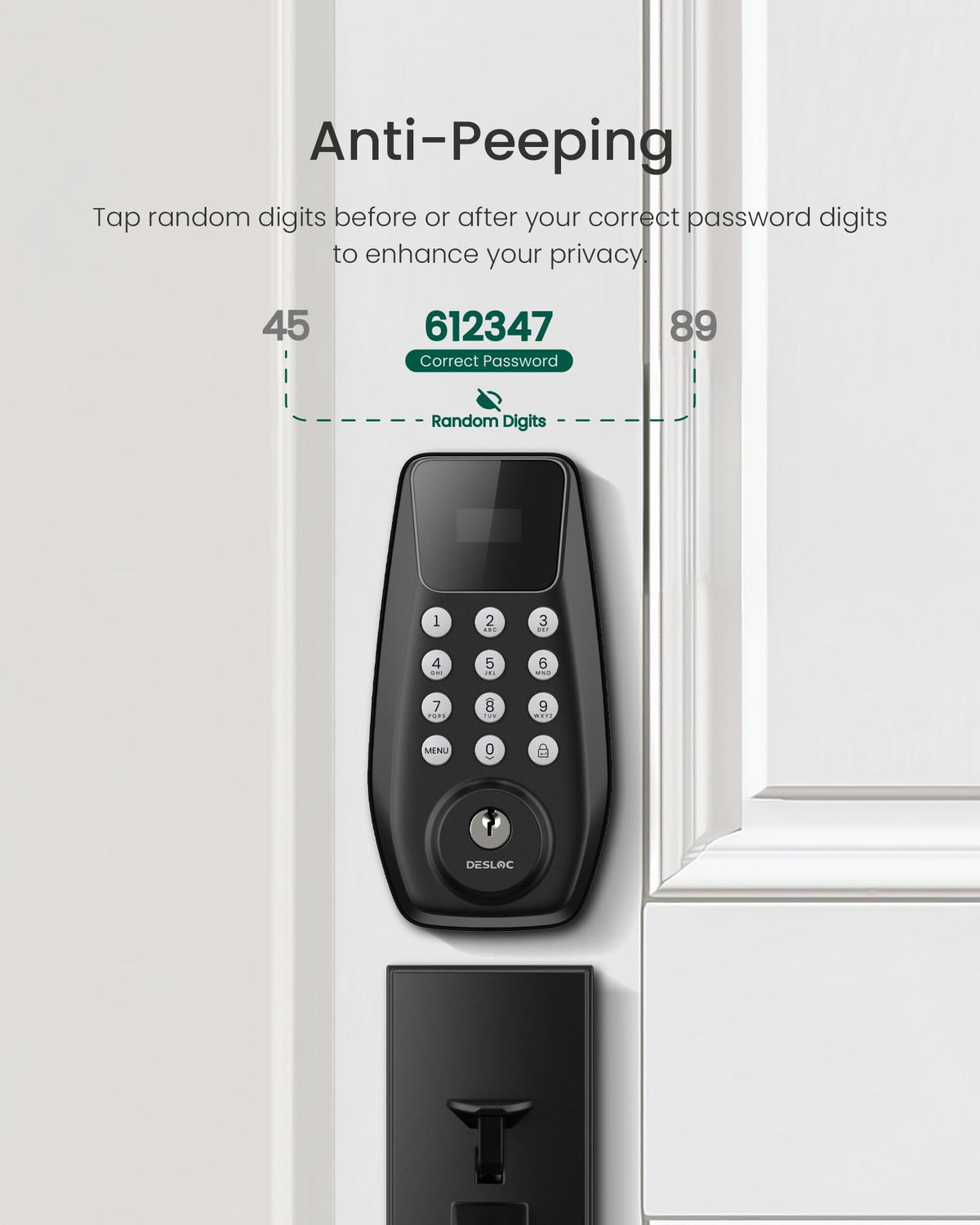 DESLOC C100 auto-lock timer feature to prevent unlocked doors