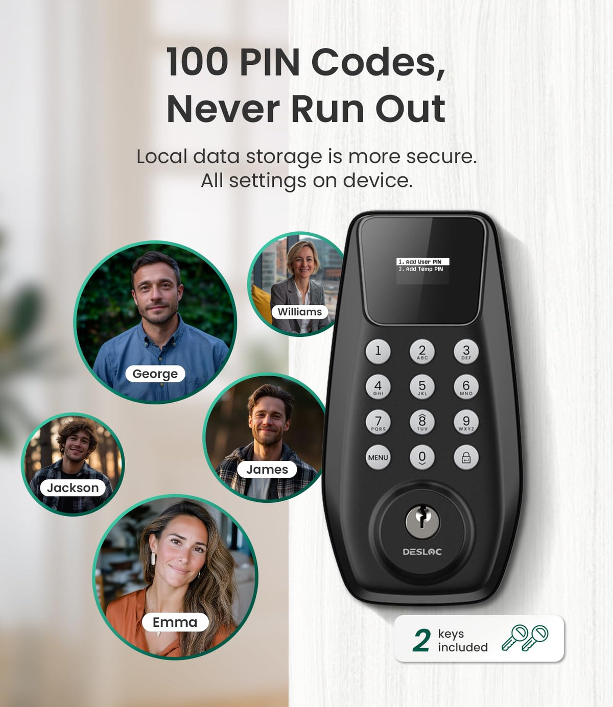 DESLOC C100 programmable user codes simplify access for multiple users