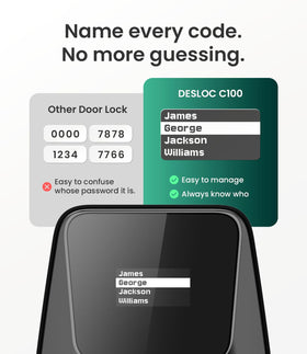 DESLOC C100 visual display showing code entry and status