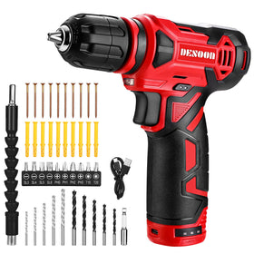 DESOON 12V cordless drill in action assembling furniture with compact design