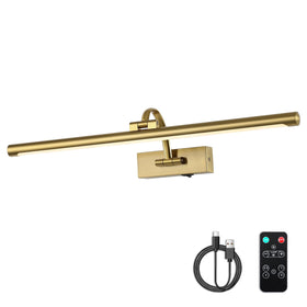 DESOOP wireless picture light with remote dimming showcases photos with adjustable brightness.