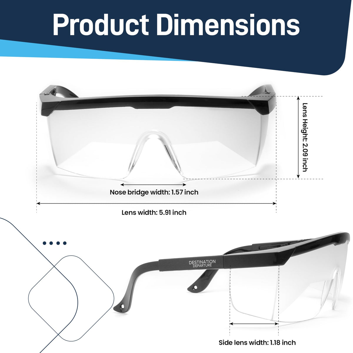 Destination Departure Foggles adjustable-fit design for comfortable under-headset wear during sessions.