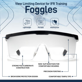 Destination Departure Foggles frosted lenses simulate IMC conditions for authentic practice.