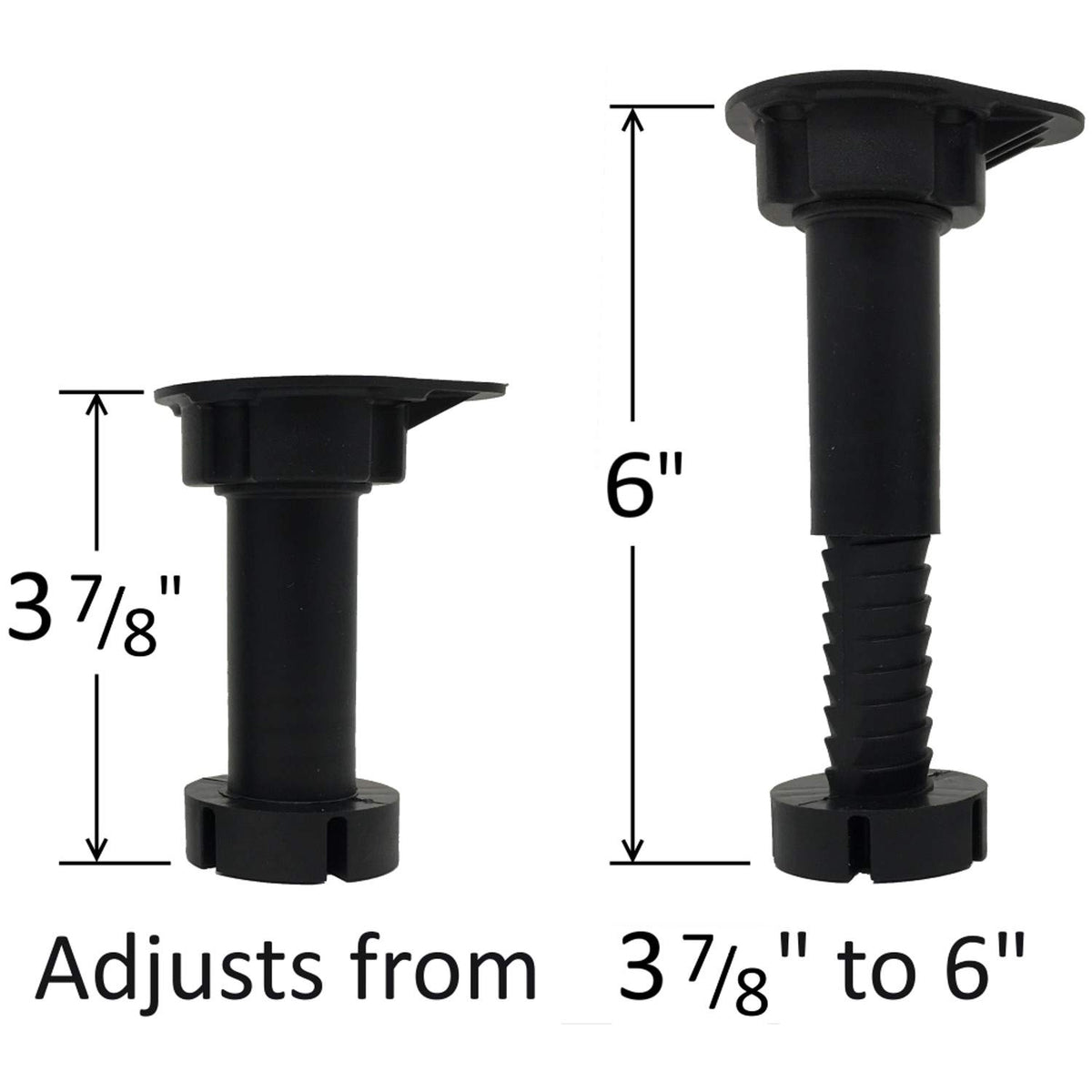 Desunia cabinet leveler leg toe-kick clip attached enables quick, tidy mounting.