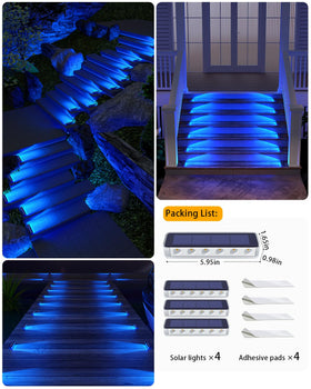 DetarZinLED blue deck-path lights enhance curb appeal and nighttime safety.