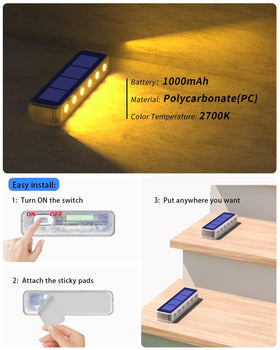 DetarZinLED no-wiring step light simplifies installation and placement.
