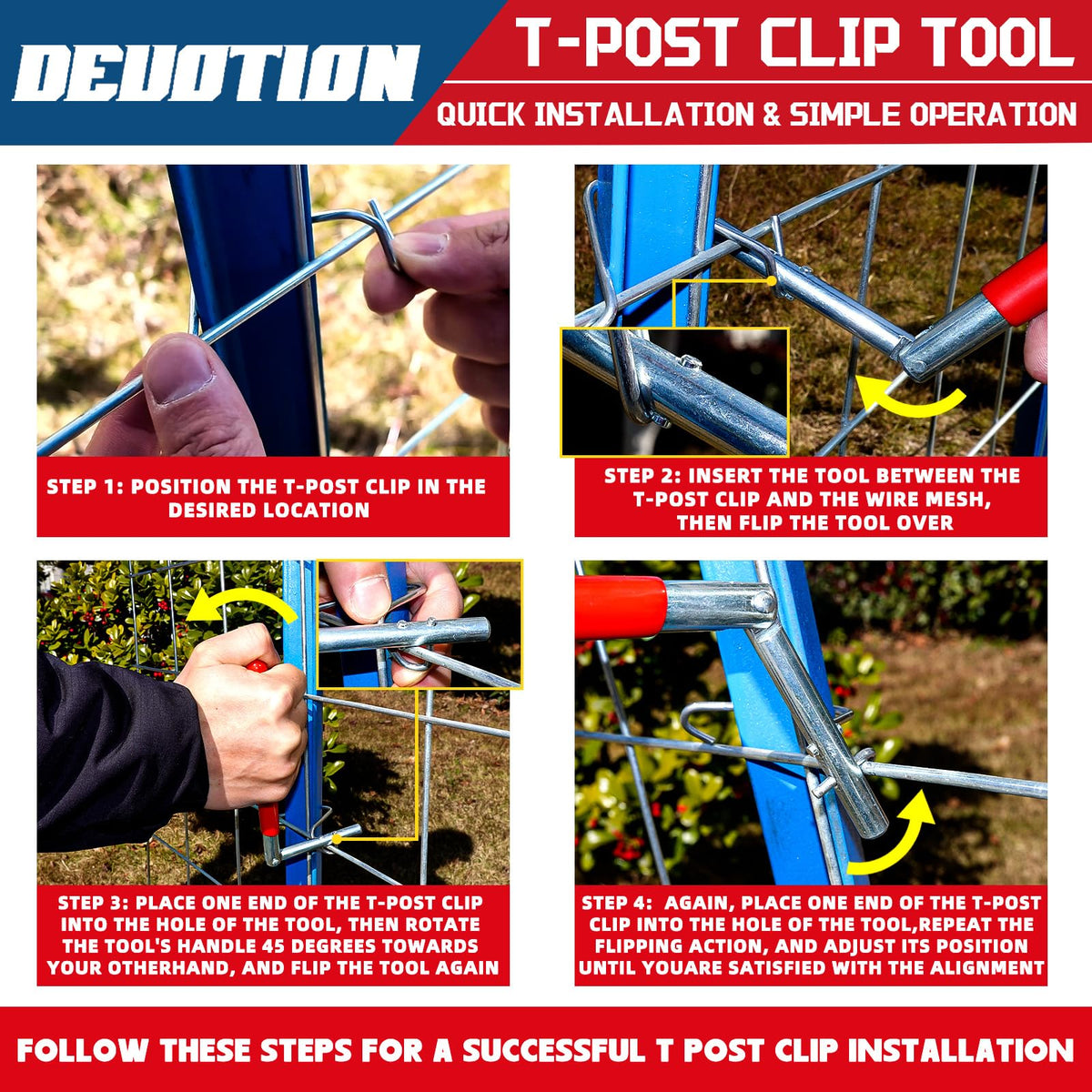 DEUOTION durable steel construction for outdoor fencing tasks