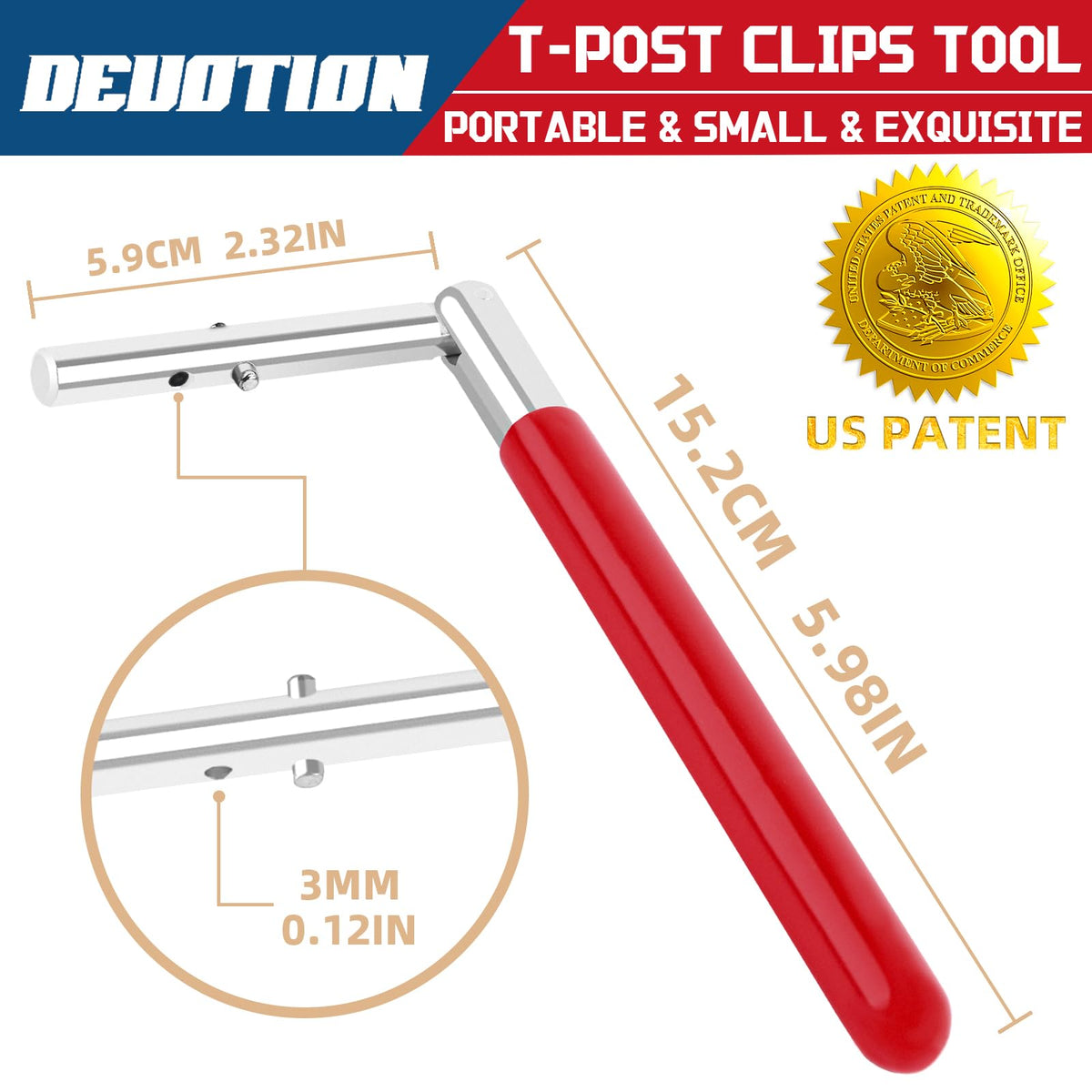 DEUOTION T-post Clips Tool side handle for portable field use