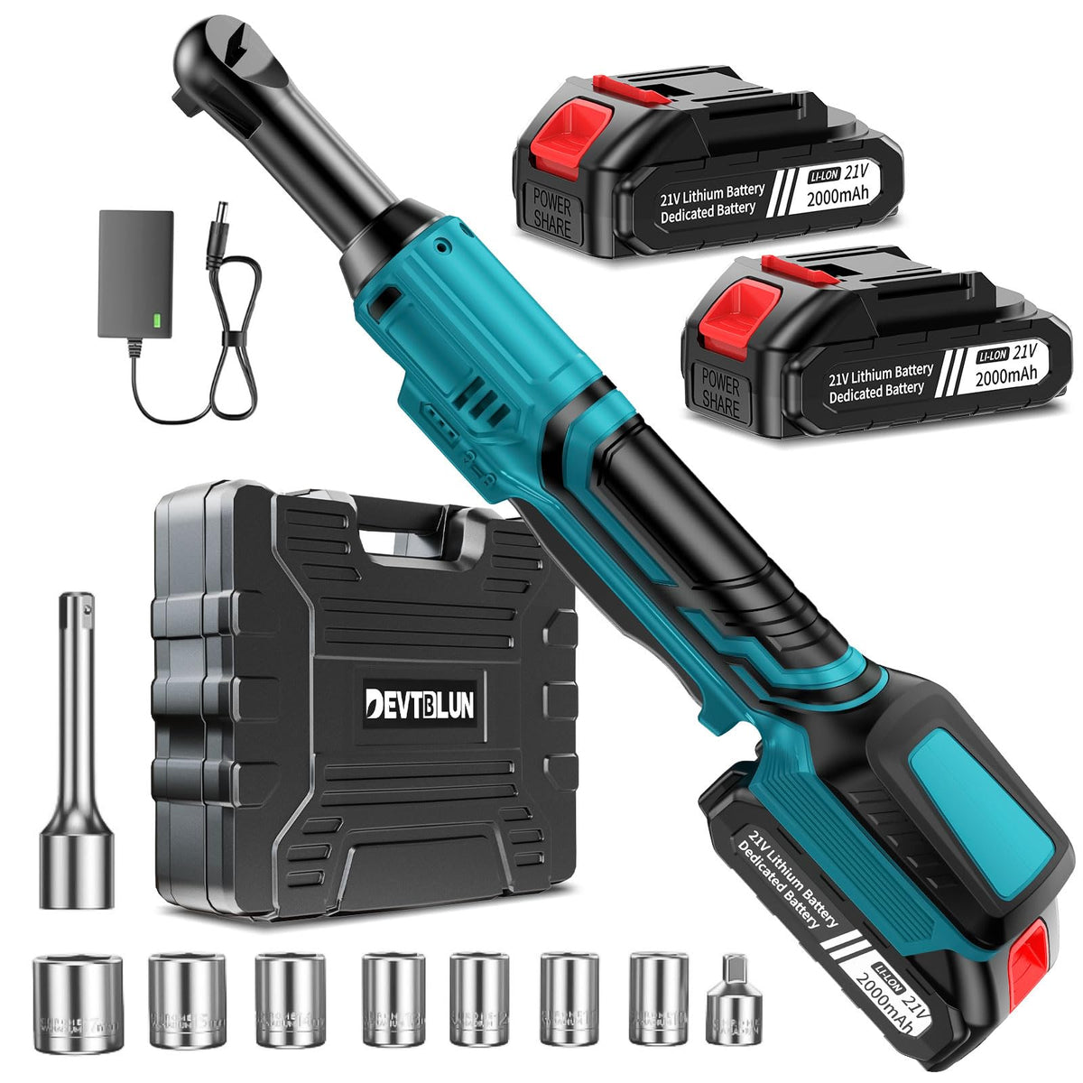 DEVTBLUN 21V ratchet wrench overview with compact, powerful design.