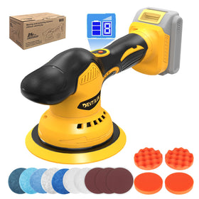 DEVTBLUN cordless buffer polisher 6in in use for smooth car polishing.