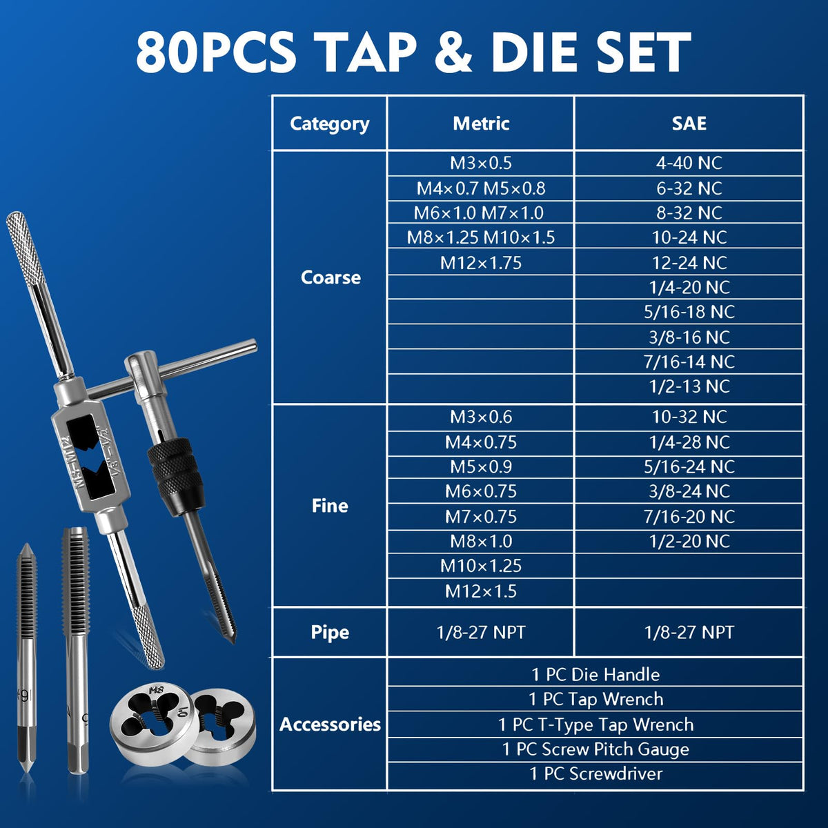 Devvicoo thread pitch gauge aids quick matching of thread pitch.
