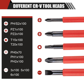 Devvicoo torx Phillips and slotted bits show versatile compatibility