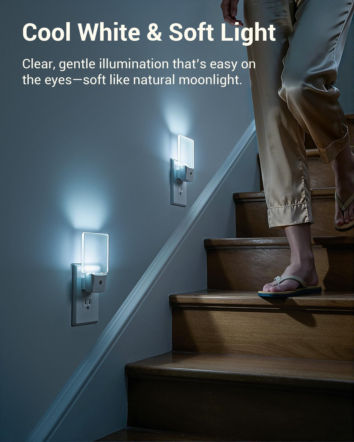 DEWENWILS frosted acrylic shade diffuses light softly.