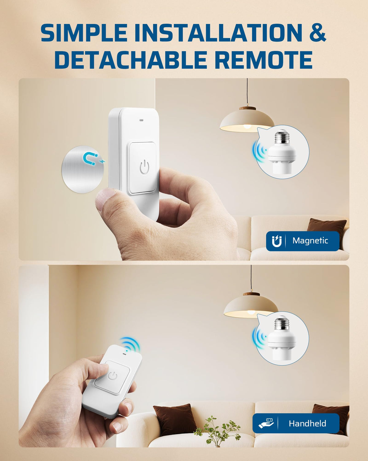 DEWENWILS magnetic wall switch offers flexible, accessible placement