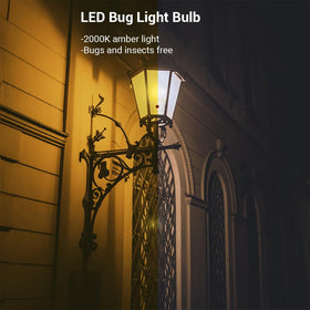 DEWENWILS A19 in backyard garden creating warm ambience and safe illumination.