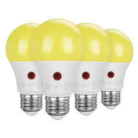 DEWENWILS A19 dusk-to-dawn bulb at front door for automatic outdoor lighting.
