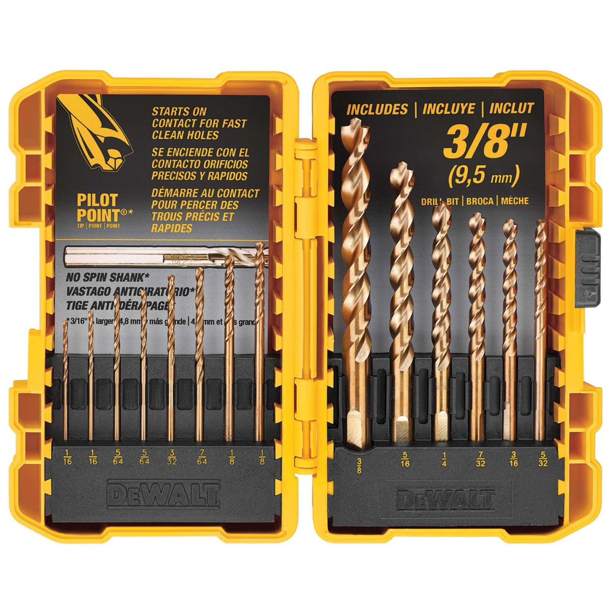DEWALT compact ToughCase stores bits neatly for on-site organization