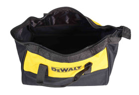 DEWALT bag with plastic skids on bottom for added stability on rough surfaces