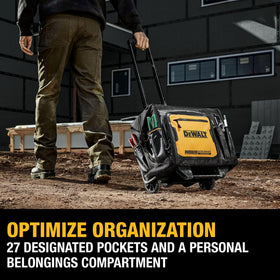 DEWALT bag uses 1680 denier fabric for durable, long-lasting site use.