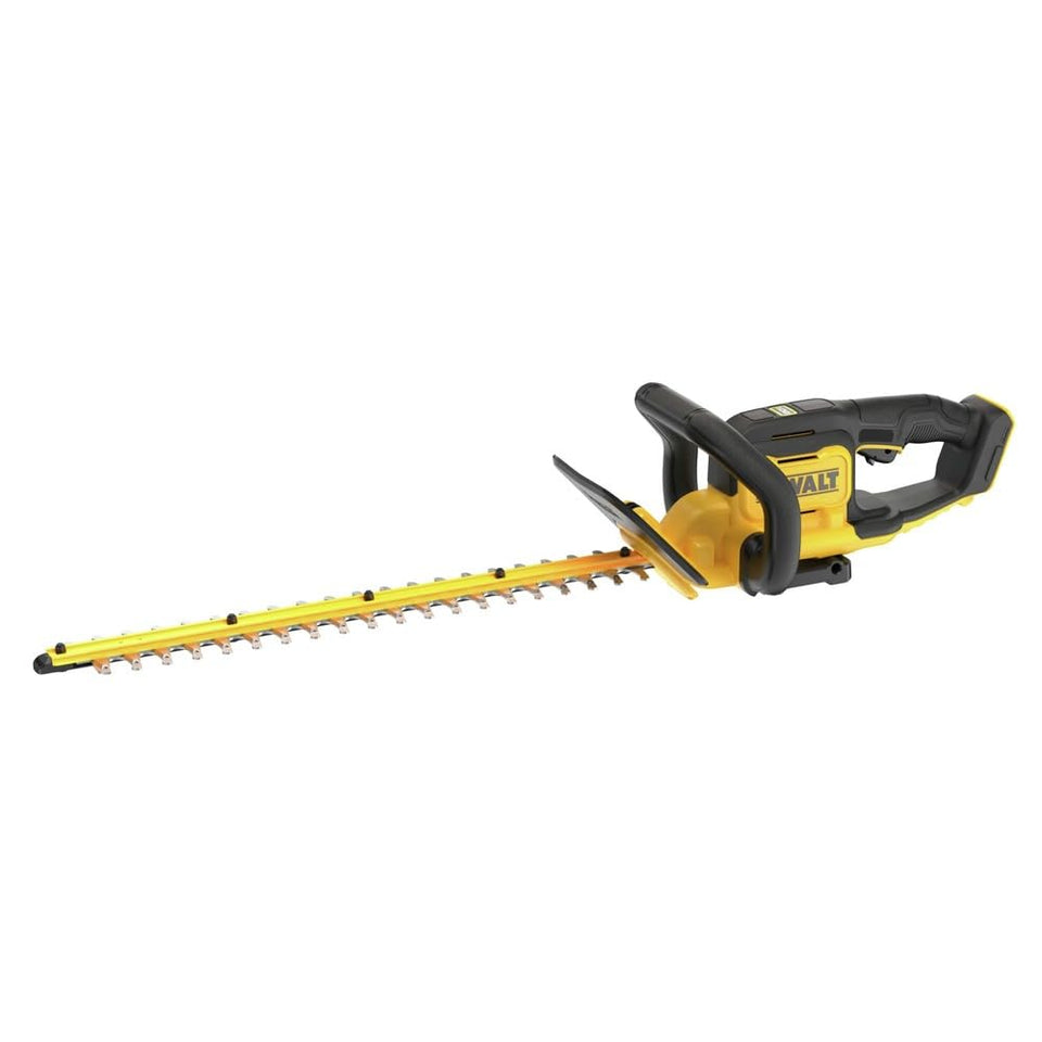 DEWALT DCHT821B hedge trimmer in action delivering clean cuts