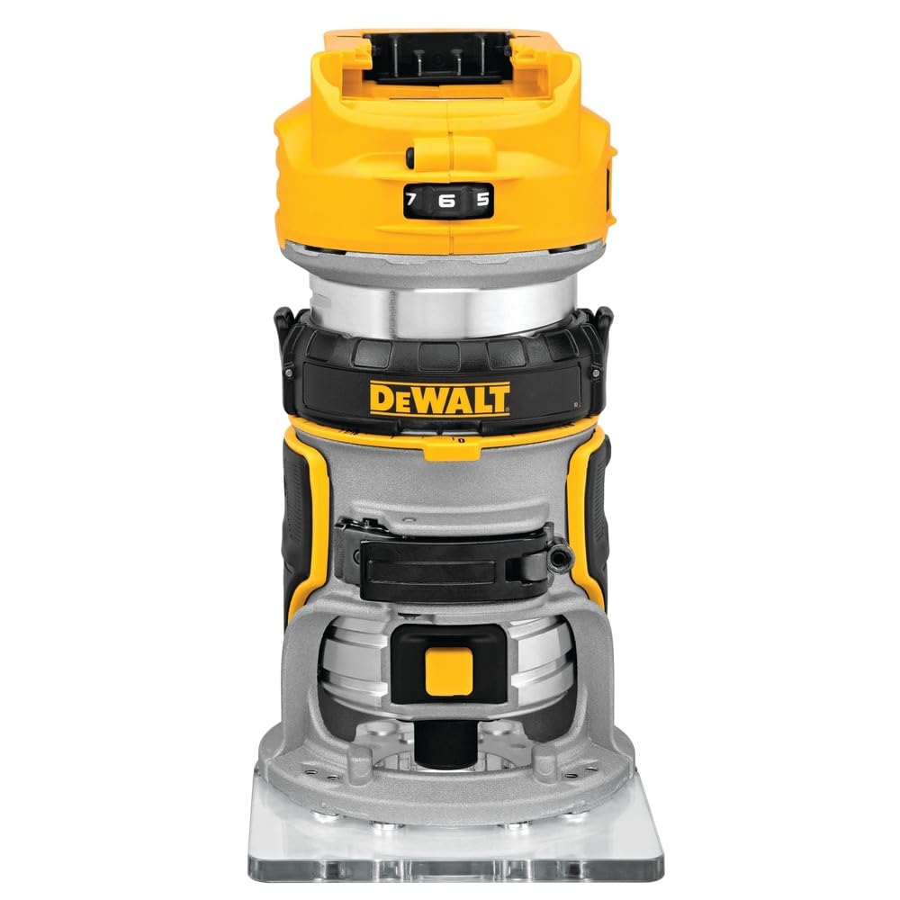 DEWALT 20V MAX router in action shows smooth speed control.