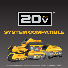 DEWALT 20V MAX 5Ah warranty label indicating 3-year coverage.