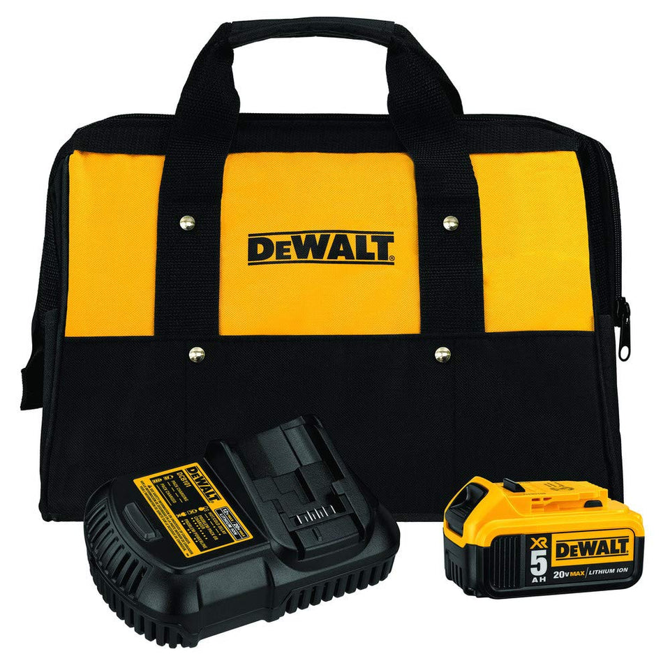 DEWALT DCB205CK 20V Max 5Ah kit with bag for longer runtime and convenient charging