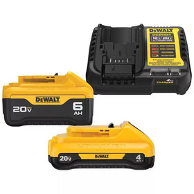 DEWALT 6.0Ah battery shown for extended runtime in overhead tasks