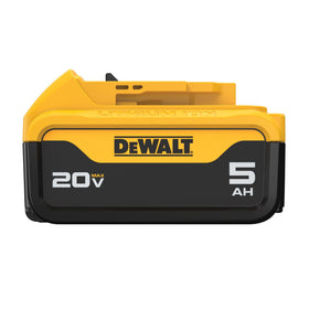 DEWALT 20V Max 5Ah battery near charger for quick top-ups