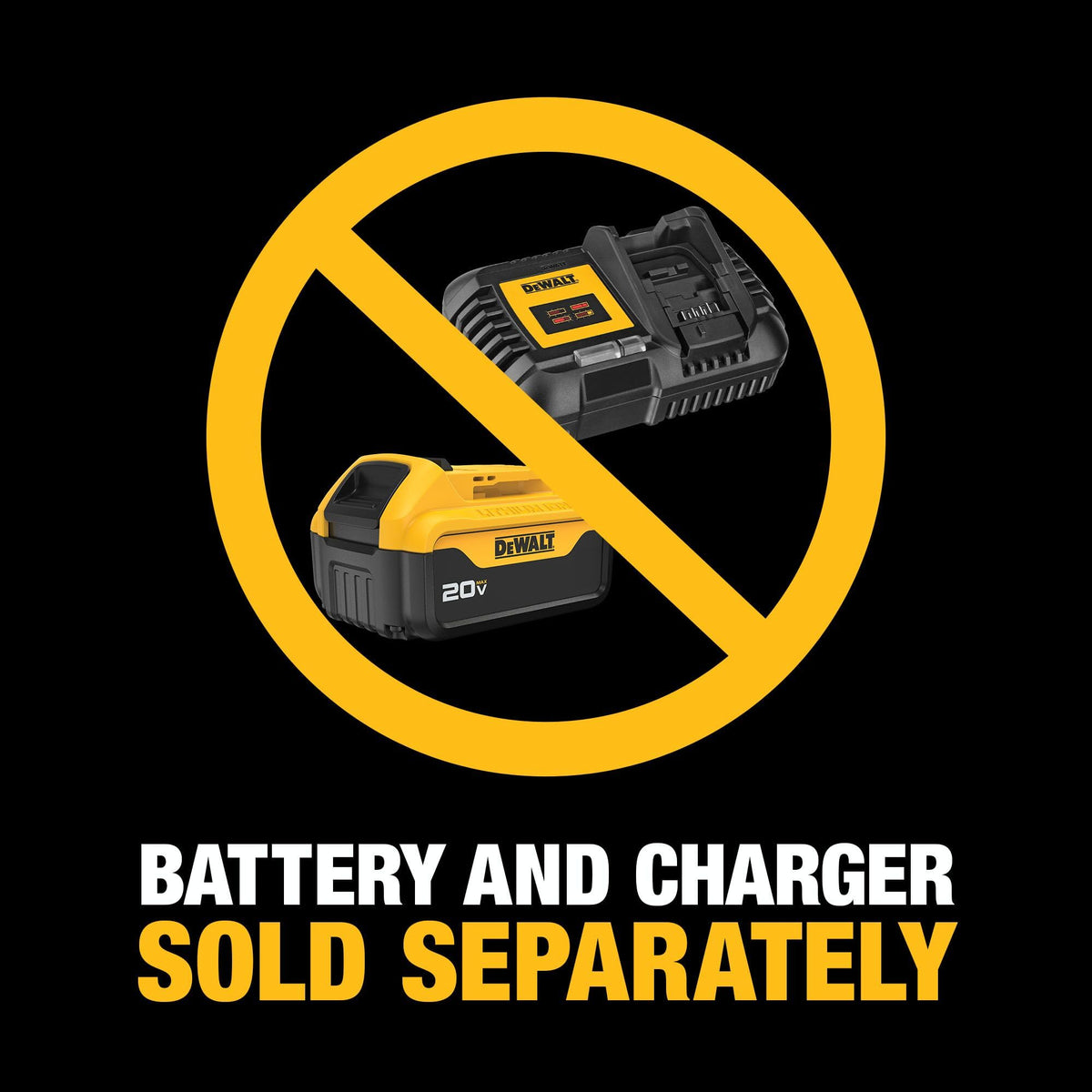DEWALT charger LEDs indicate charging status and temperature.