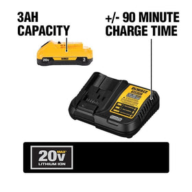 DEWALT compact design battery pack improves tool balance.