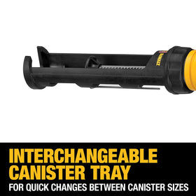 DEWALT caulking gun hang hook for convenient storage after use.