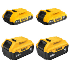 DEWALT 20V Max Compact 2Ah battery front view for quick tool swaps