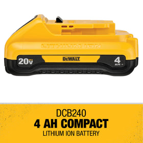DEWALT DCB240 rugged shell and durable contacts for long-term use.