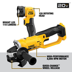 DEWALT circular saw with 6-1/2" blade cuts 2x4 at 45°
