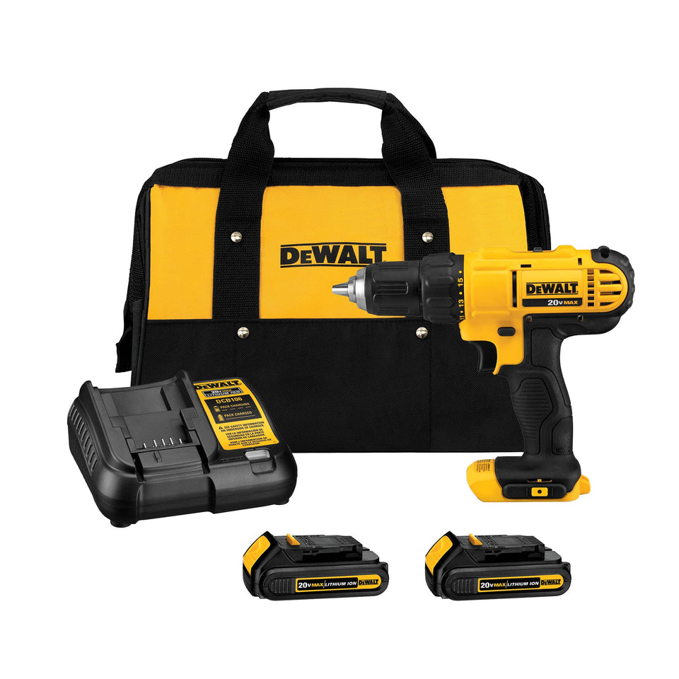 DEWALT 20V Max drill-driver compact design for tight spots and comfortable use.