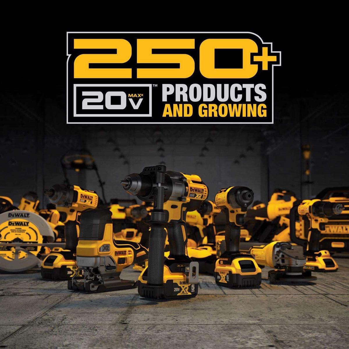 DEWALT large on/off switch is easy to reach with one hand.
