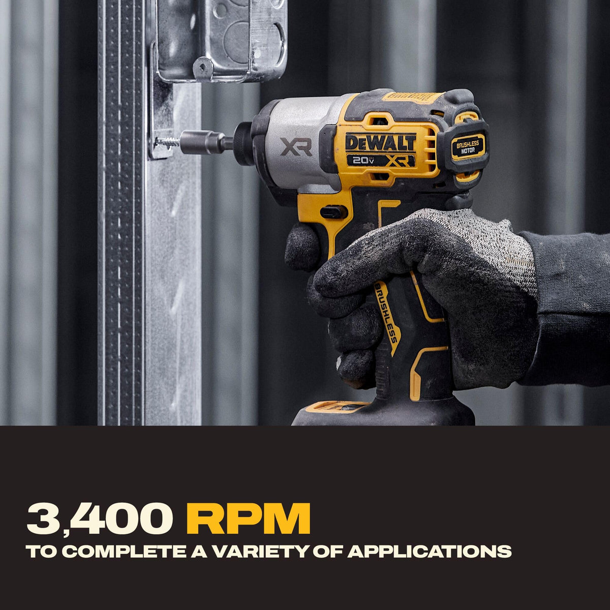DEWALT 3-LED work light brightens dim job sites for better visibility.