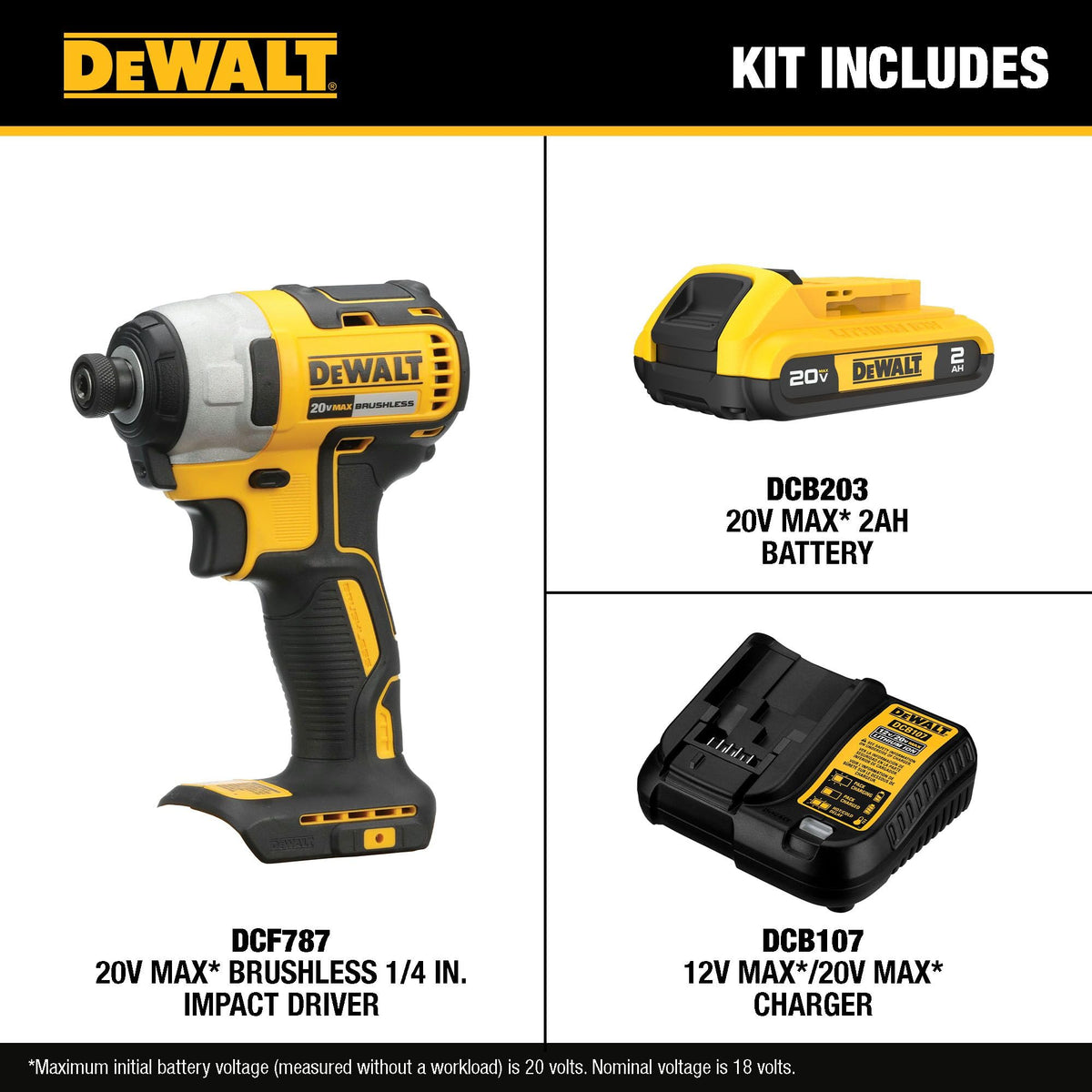 DEWALT DCF787 in hand highlighting compact size for precision