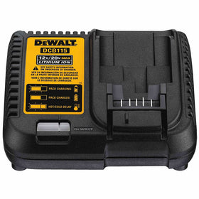 DEWALT 20V max battery charging kit in use with tools ready