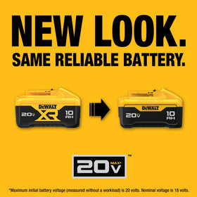 DEWALT DCB210-2 in use with a 20V MAX tool demonstrates compatibility