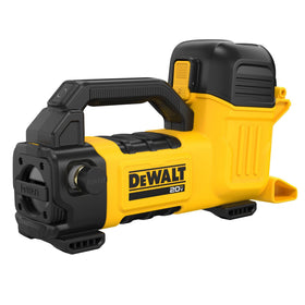 DEWALT DCE050B front view shows compact cordless transfer pump for fast water transfer
