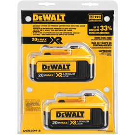 DEWALT 20V MAX XR battery in use on a busy job site.